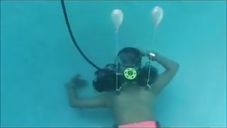 Underwater self bondage