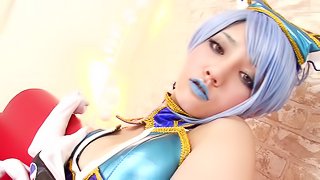 Hardcore sex scene with blue-haired Japanese hussy Rei Mizuna